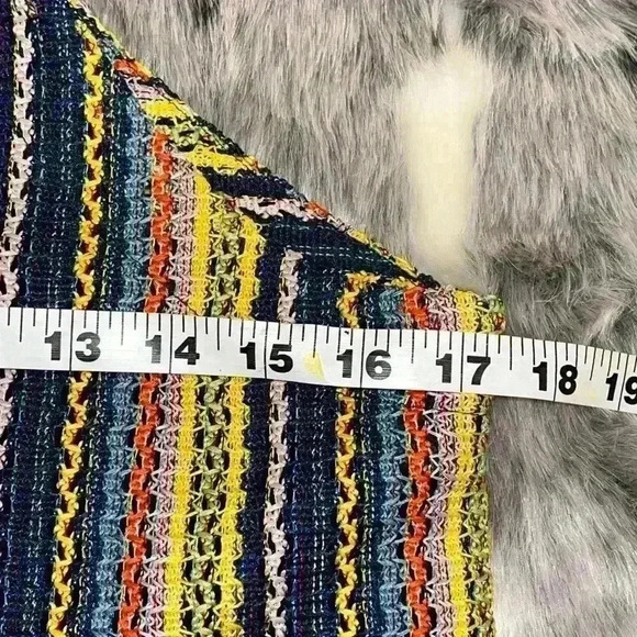 TEXTURE & THREAD by MADEWELL Tie Shoulder Tank Top in Rainbow Crochet sz small - Picture 8 of 11